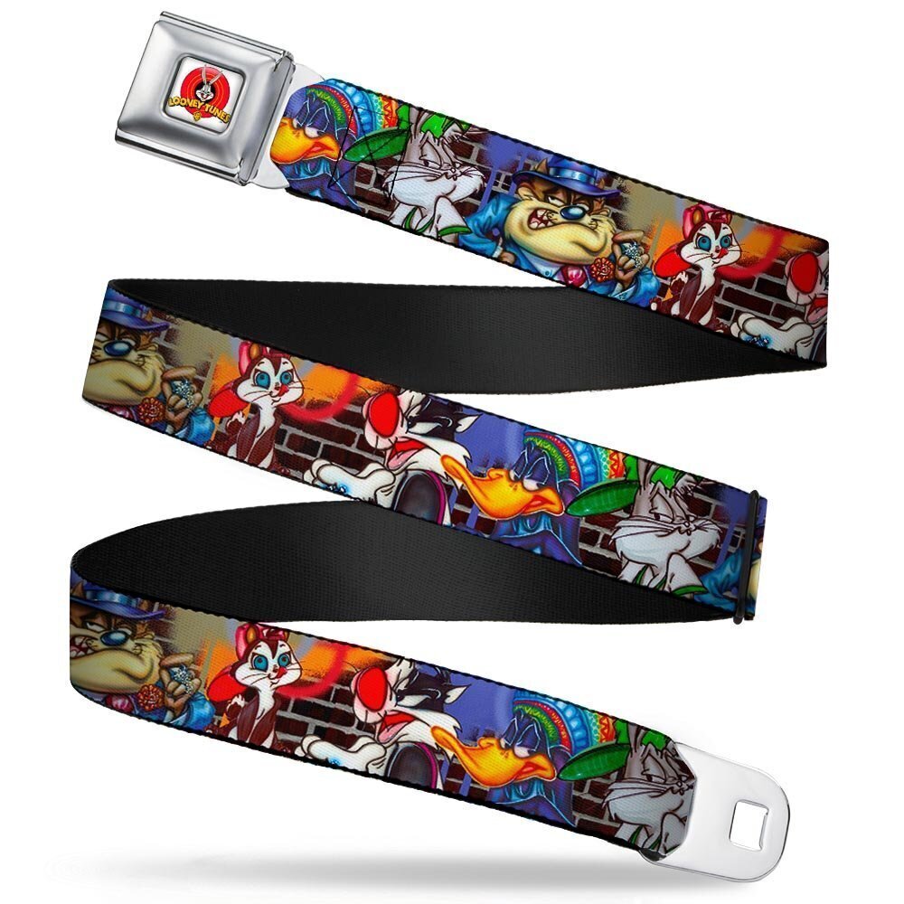 5055 Seatbelt Belt Looney Tunes 5-Airbrushed Character Poses/Brick Wall